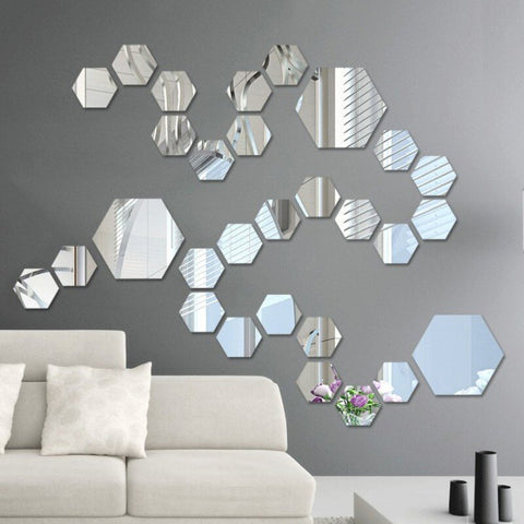 12PCS Acrylic Mirror Wall Stickers